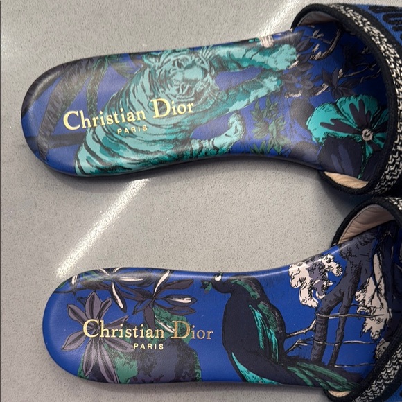 Dior Blue and Black Slide Sandals - Picture 2 of 4